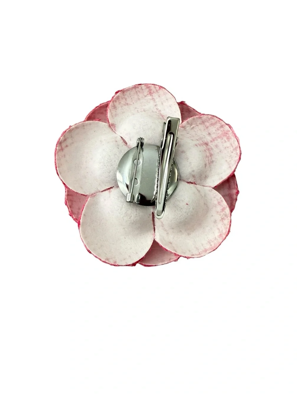Pink Tweed Flower Brooch